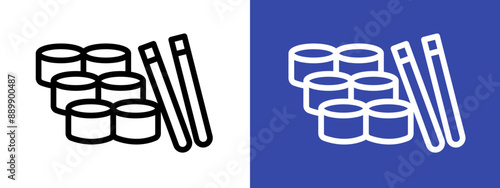 Maki sushi roll logo sign set vector outline