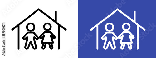 Orphanage house logo sign set vector outline