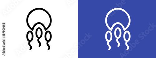 ovule being fertilized by sperm logo sign set vector outline