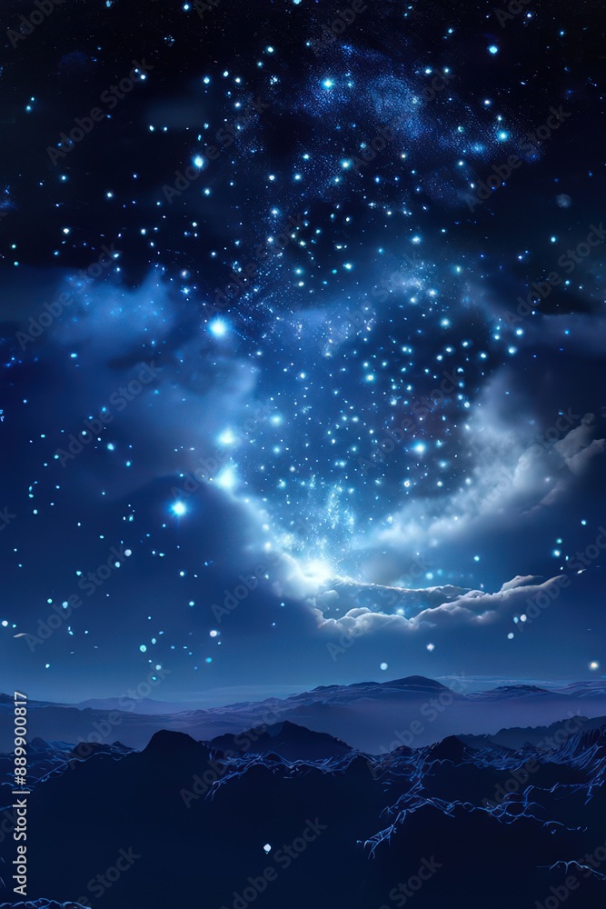 Naklejka premium the AI Image Generator, night sky and moon