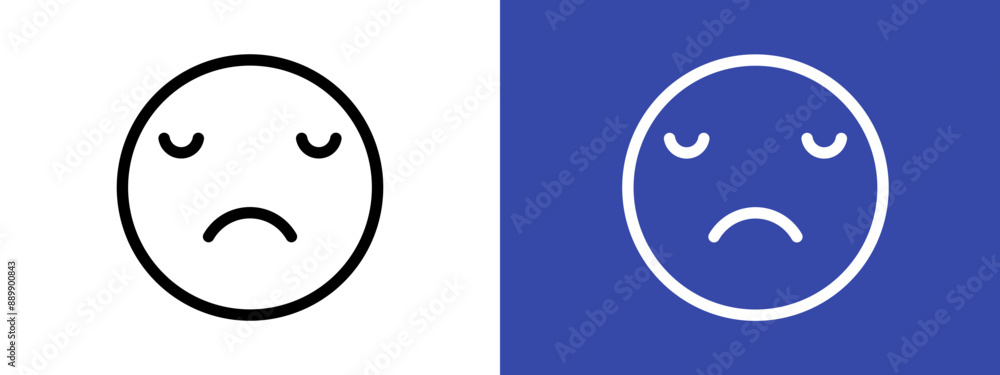 Sad, upset or lonely emotlogo sign set vector outline logo sign set vector outline Sad, upset or lonely emotlogo sign set vector outline logo sign set vector outline