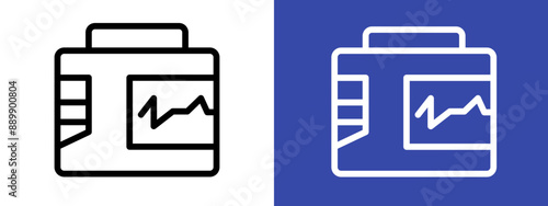 Rescue defibrillator logo sign set vector outline