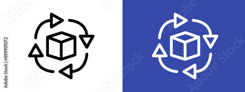 Supply chain process logo sign set vector outline