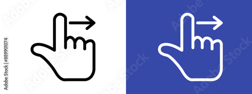 Swipe right logo sign set vector outline