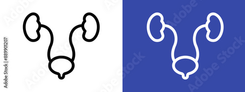 Urinary system logo sign set vector outline