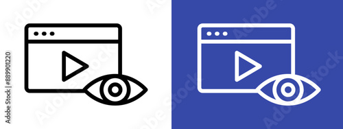 video Views logo sign set vector outline