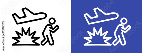 war Refugee logo sign set vector outline