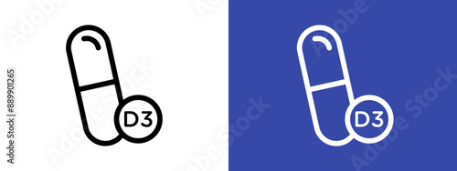 Vitamin D3 logo sign set vector outline
