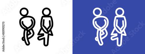 wc toilet door plate logo sign set vector outline
