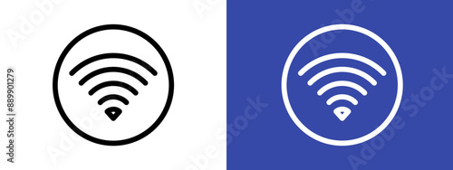 Wifi signal logo sign set vector outline