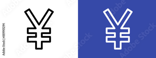 Yen sign logo sign set vector outline