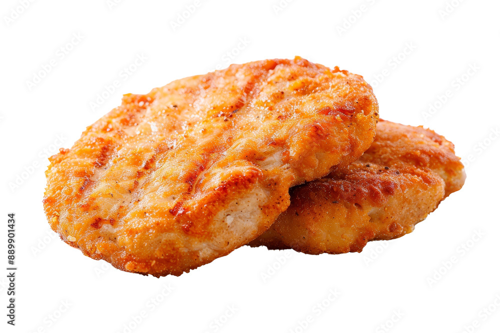 Closeup of Two Crispy Fried Chicken Cutlets Closeup of Two Crispy Fried Chicken Cutlets