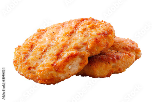 Closeup of Two Crispy Fried Chicken Cutlets