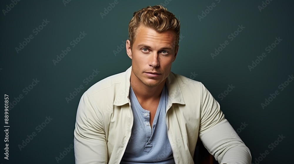 Portrait of a Handsome Man with Blonde Hair Portrait of a Handsome Man with Blonde Hair