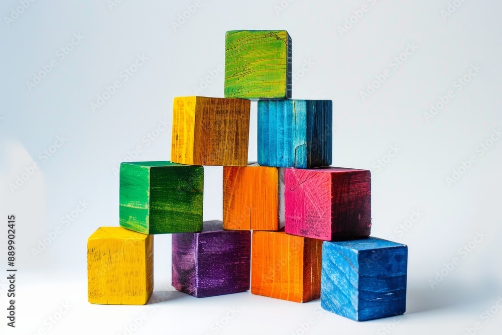 A structure made of colorful building blocks, each block representing a different aspect of cooperation. A structure made of colorful building blocks, each block representing a different aspect of cooperation.