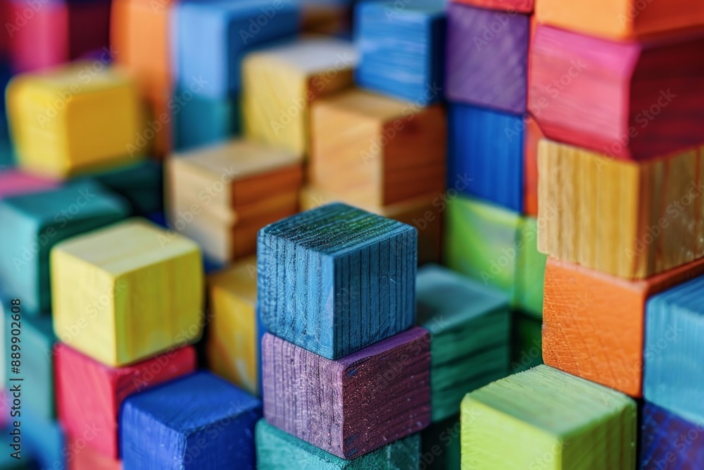 A structure made of colorful building blocks, each block representing a different aspect of cooperation. A structure made of colorful building blocks, each block representing a different aspect of cooperation.