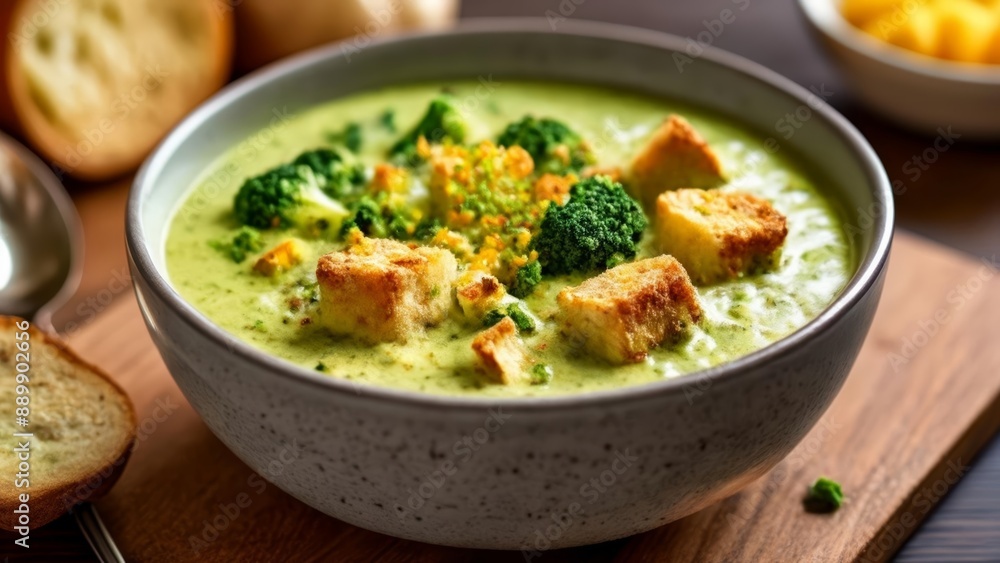 Delicious Broccoli Soup with Croutons Delicious Broccoli Soup with Croutons