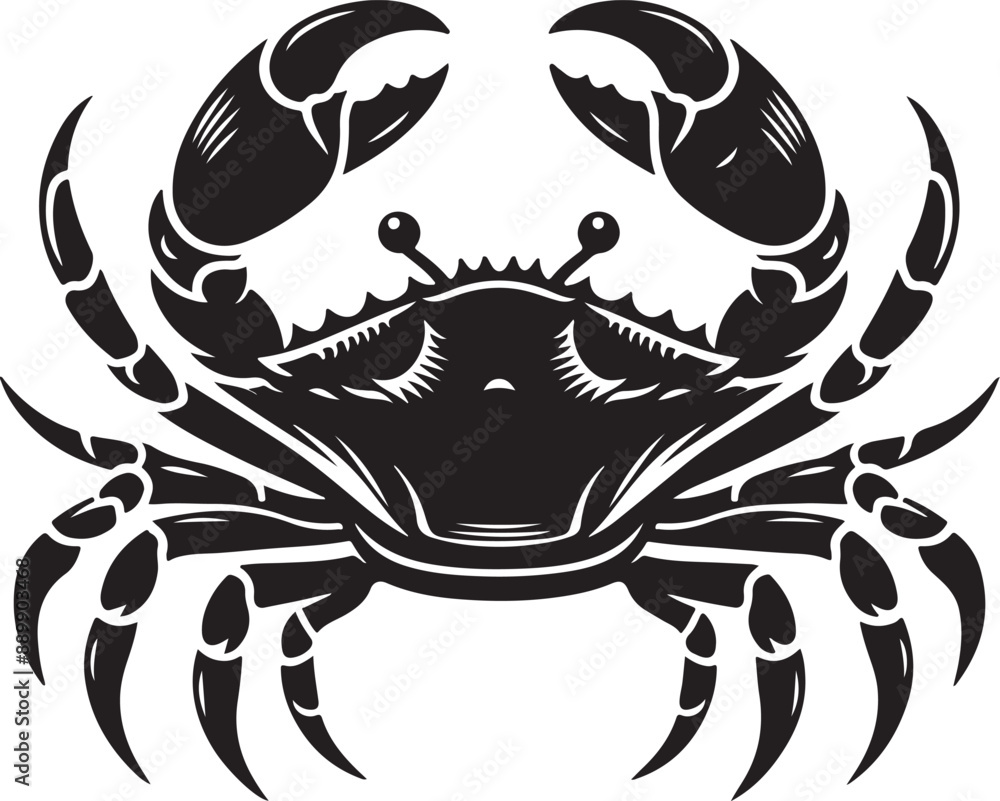 A beautiful crab silhouette vector design A beautiful crab silhouette vector design