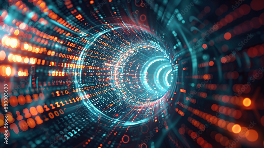 Fototapeta premium Abstract communication and future technology data flow
