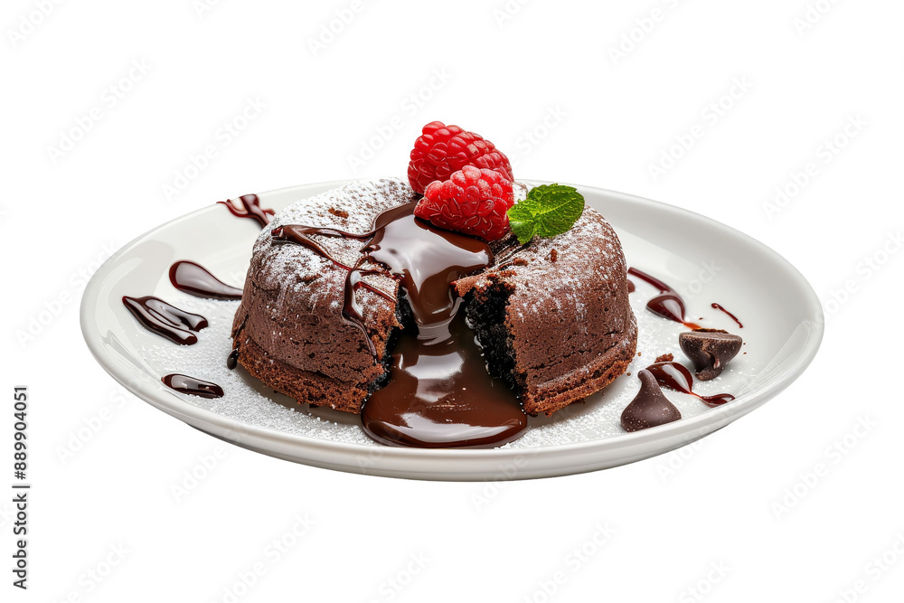 Chocolate Lava Cake with Raspberries and Chocolate Chips Chocolate Lava Cake with Raspberries and Chocolate Chips