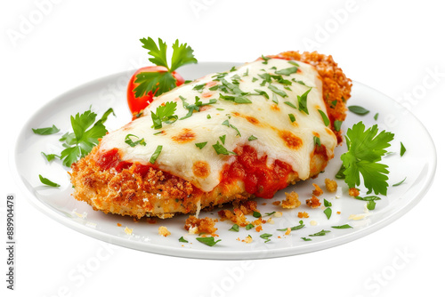 Parmesan Crusted Chicken with Tomato Sauce and Mozzarella