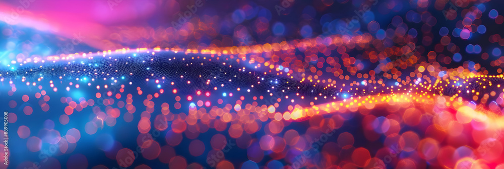Abstract 3D Background with Bokeh Lights and Glowing Particles Abstract 3D Background with Bokeh Lights and Glowing Particles