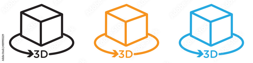 3D vector logo set collection for web app ui 3D vector logo set collection for web app ui