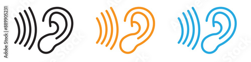 Active listening vector logo set collection for web app ui