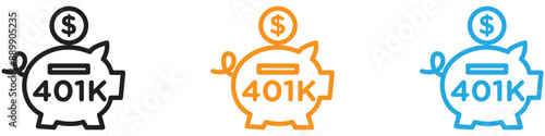 401k retirement savings vector logo set collection for web app ui