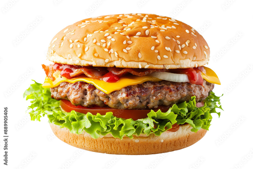 Delicious Cheeseburger with Bacon and Lettuce Delicious Cheeseburger with Bacon and Lettuce