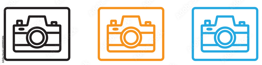 Camera vector logo set collection for web app ui Camera vector logo set collection for web app ui