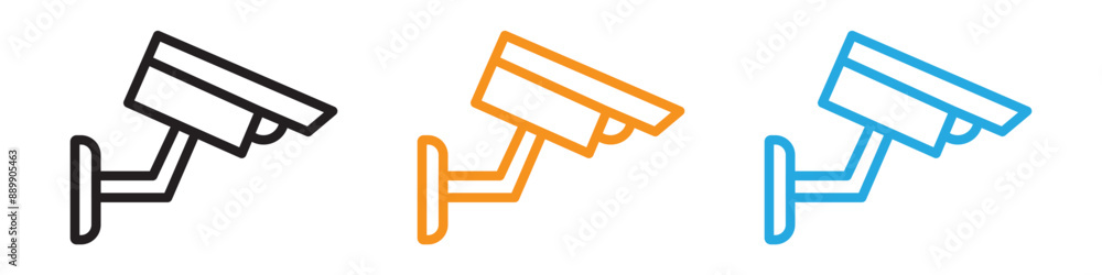 CCTV camera vector logo set collection for web app ui CCTV camera vector logo set collection for web app ui