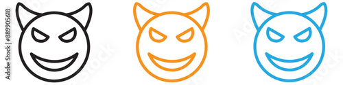 Demon devil vector logo set collection for web app ui