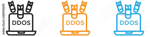 Ddos vector logo set collection for web app ui