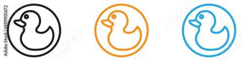Duck vector logo set collection for web app ui