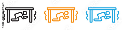 Earthquake safety place vector logo set collection for web app ui