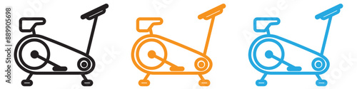 Elliptical bike vector logo set collection for web app ui