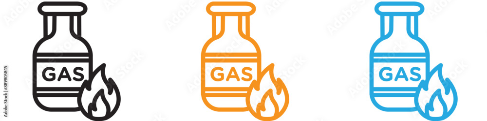 Gas tank vector logo set collection for web app ui Gas tank vector logo set collection for web app ui