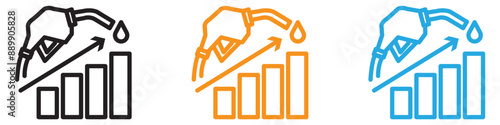 Fuel price increase vector logo set collection for web app ui