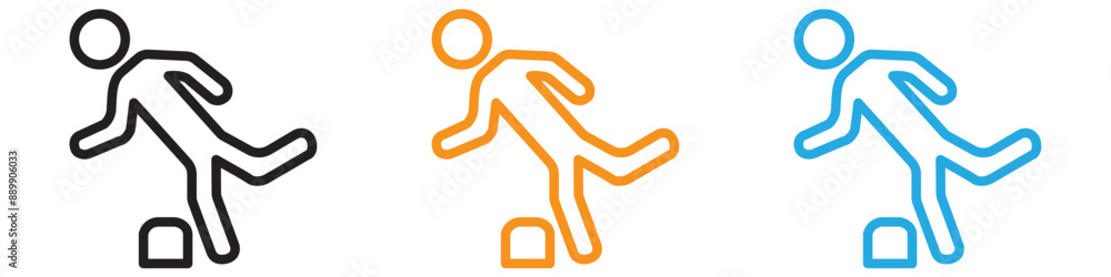 Man tripping vector logo set collection for web app ui Man tripping vector logo set collection for web app ui