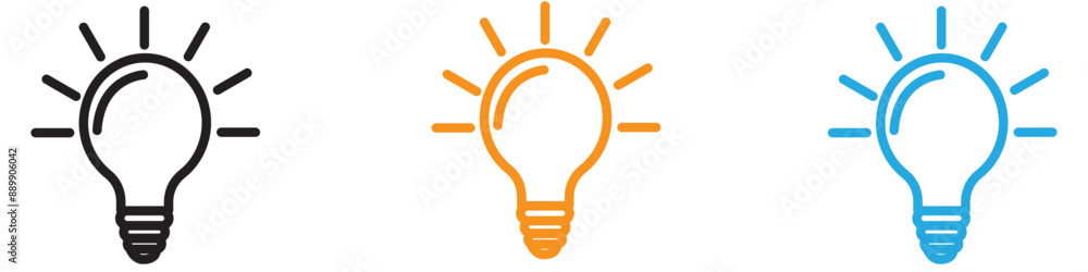 Lamp vector logo set collection for web app ui Lamp vector logo set collection for web app ui