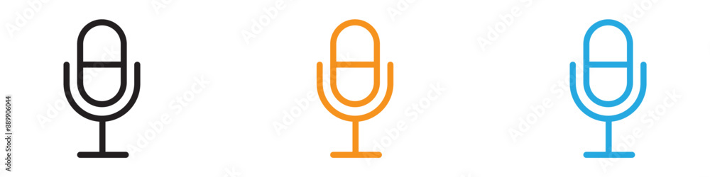 Mic button vector logo set collection for web app ui Mic button vector logo set collection for web app ui