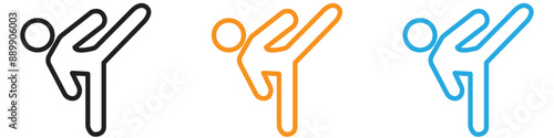 Kickboxing vector logo set collection for web app ui