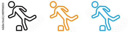 Man tripping vector logo set collection for web app ui