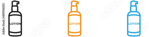 Moisturizing lotion bottle vector logo set collection for web app ui