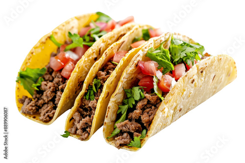 Delicious Tacos with Ground Beef, Tomatoes, and Cilantro