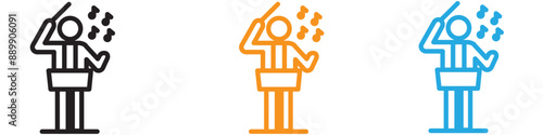 Music conductor vector logo set collection for web app ui