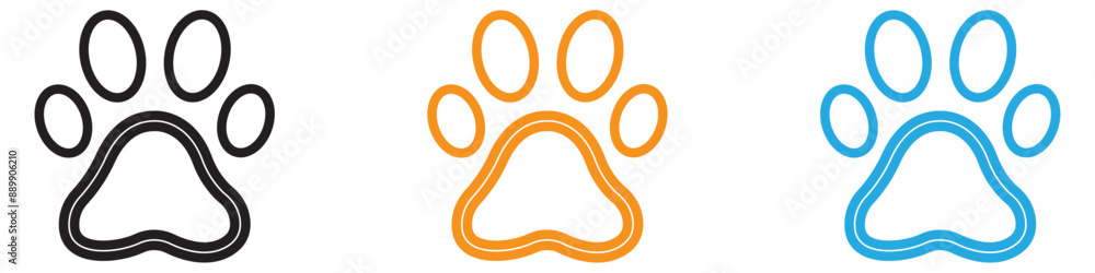 Paw vector logo set collection for web app ui Paw vector logo set collection for web app ui