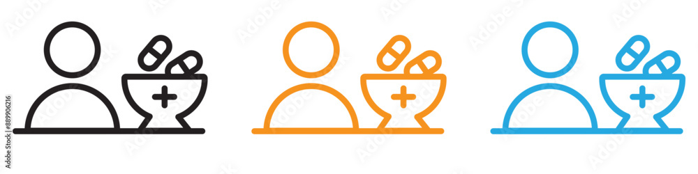Pharmacist vector logo set collection for web app ui Pharmacist vector logo set collection for web app ui