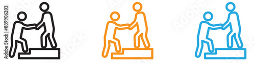 Person help someone vector logo set collection for web app ui